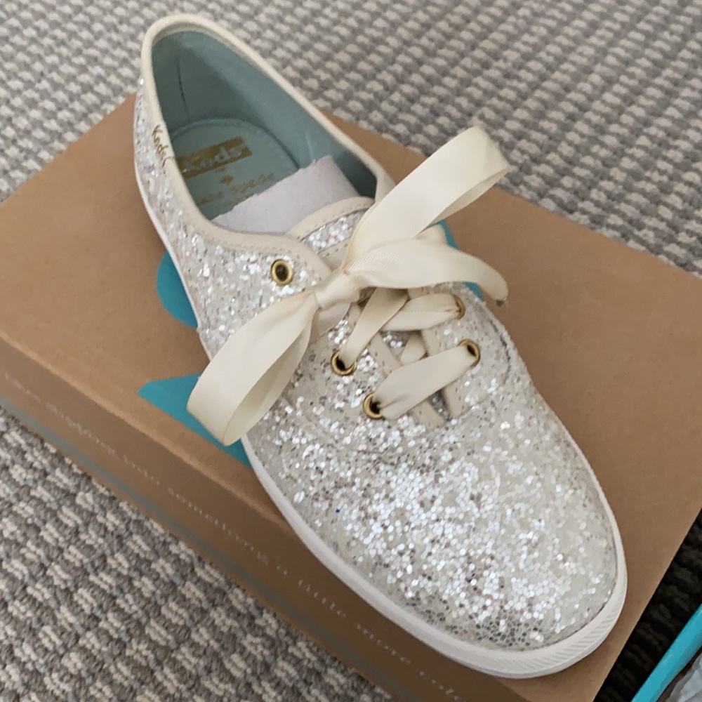 New in box - Kate Spade glitter Keds